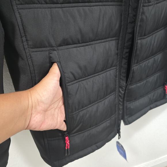 Nautica Men's Black Quilted Performance Jacket Water Wind Resistant Size M - Picture 10 of 14